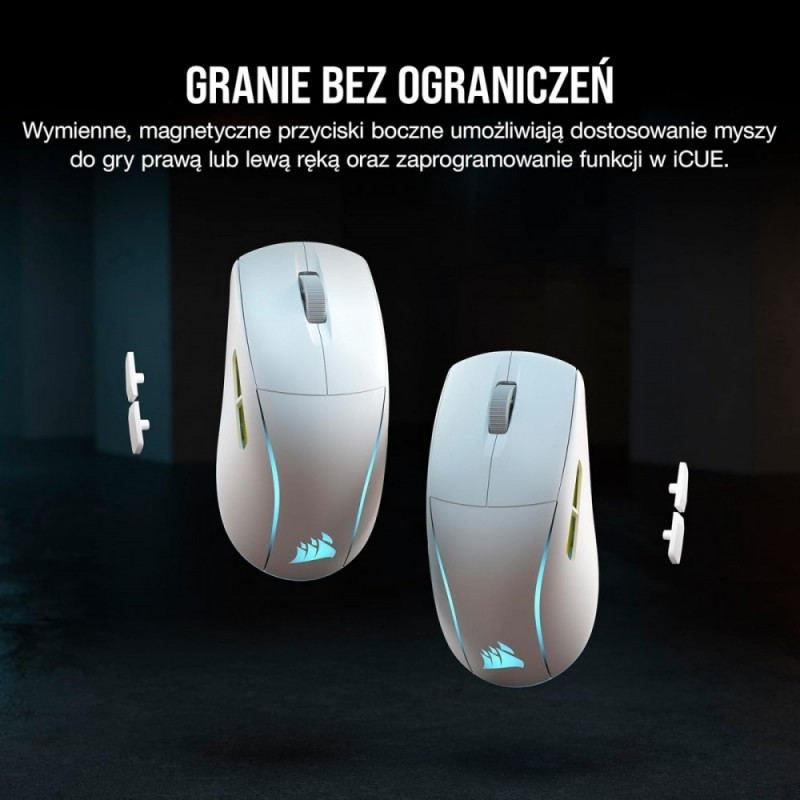 Myszka bezprzewodowa M75 biała RGB Myszka bezprzewodowa M75 biała RGB