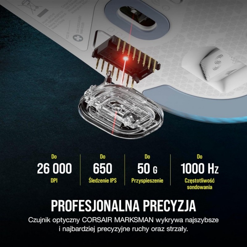 Myszka bezprzewodowa M75 biała RGB Myszka bezprzewodowa M75 biała RGB