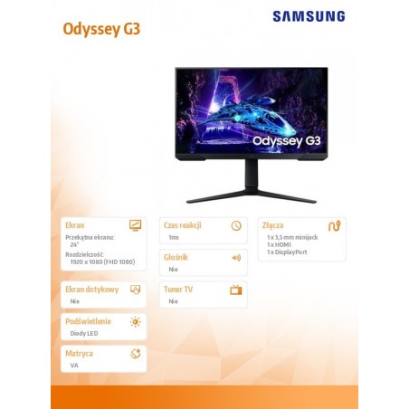 Monitor gamingowy Odyssey 24 cale LS24DG300EUXEN Monitor gamingowy Odyssey 24 cale LS24DG300EUXEN