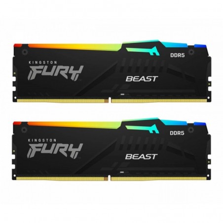 Pamięć DDR5 Fury Beast Bla RGB 32GB(2*16GB)/6000 CL36 Pamięć DDR5 Fury Beast Bla RGB 32GB(2*16GB)/6000 CL36