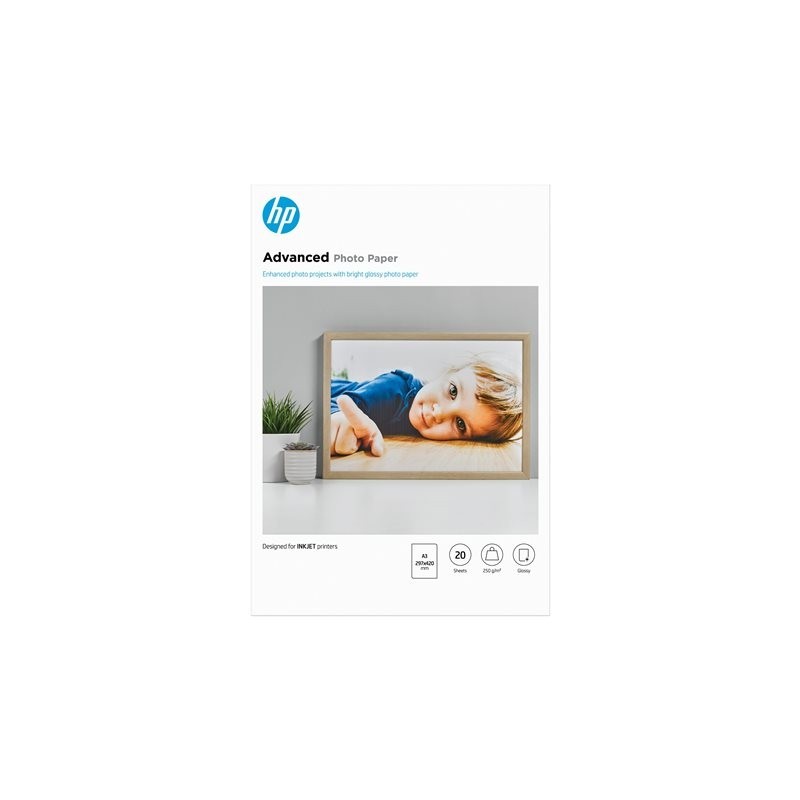 HP Advanced glossy photo paper white inkjet 250g/m2 A3 20 sheets 1-pack HP Advanced glossy photo paper white inkjet 250g/m2 A3 20 sheets 1-pack