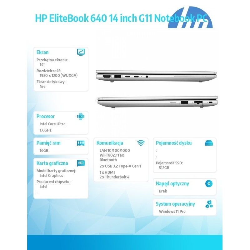 Notebook EliteBook 640 G11 U5-135U 14 512GB/16GB/W11P A37VSET
