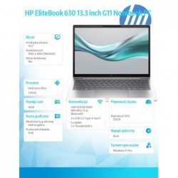 Notebook EliteBook 630 G11 U5-135U 512GB/16GB/W11P/13,3 A37VNET Notebook EliteBook 630 G11 U5-135U 512GB/16GB/W11P/13,3 A37VNET