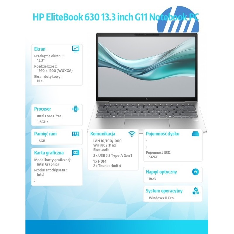 Notebook EliteBook 630 G11 U5-135U 512GB/16GB/W11P/13,3 A37VNET