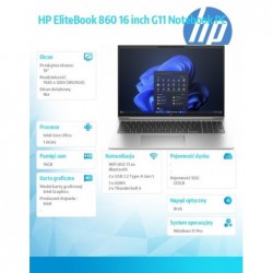 Notebook EliteBook 860 G11 U5-135U 512GB/16GB/W11P/16.0 9G1B9ET Notebook EliteBook 860 G11 U5-135U 512GB/16GB/W11P/16.0 9G1B9ET