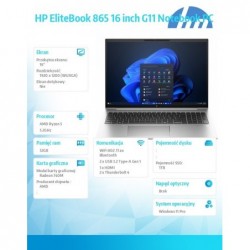 Notebook EliteBook 865 G11 Ryzen 5 PRO 8540U 1TB/32GB/W11P/16.0 9G0Z0ET Notebook EliteBook 865 G11 Ryzen 5 PRO 8540U 1TB/32GB/W11P/16.0 9G0Z0ET