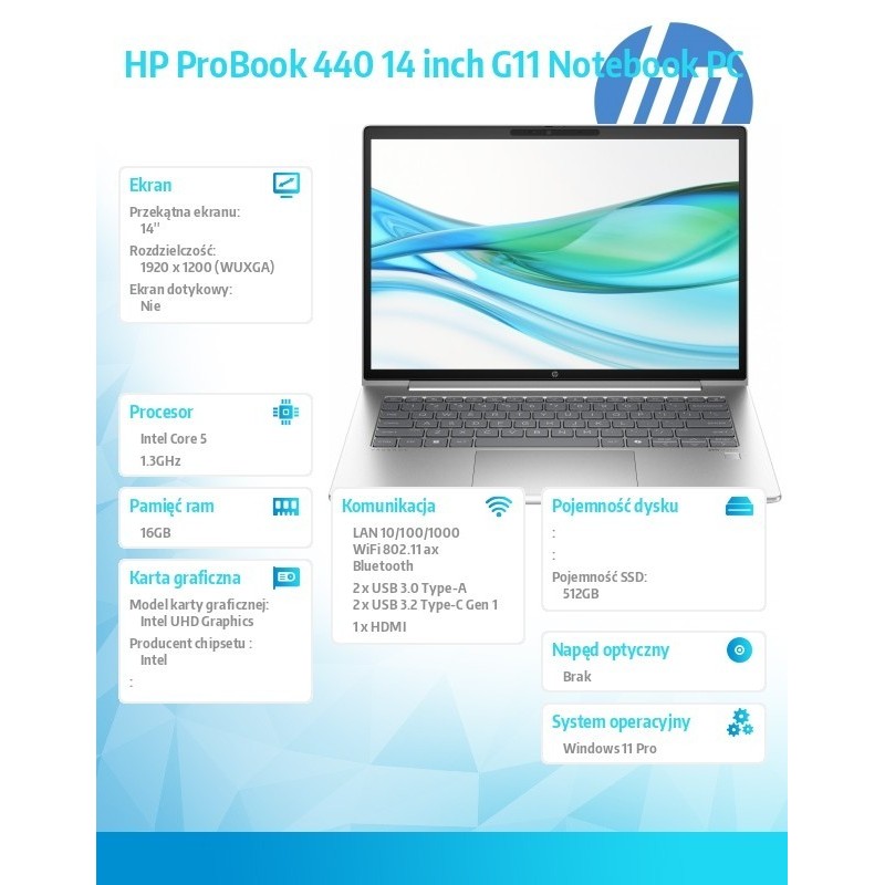 Notebook ProBook 440 G11 U5-125U 512GB/16GB/W11P/14 cali A38DHET