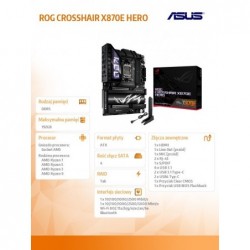 Płyta główna ROG CROSSHAIR X870E HERO AM5 4DDR5 HDMI/USB-C 