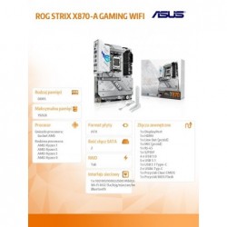Płyta główna ROG STRIX X870-A GAMING WIFI AM5 4DDR5 HDMI/USBC 