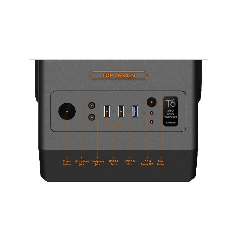 Obudowa T6 ATX Mid Tower PC Case 120mm fan ODD Obudowa T6 ATX Mid Tower PC Case 120mm fan ODD