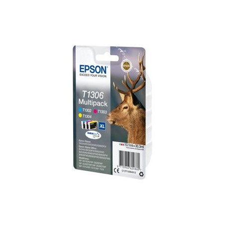 EPSON T1306 ink cartridge tri-colour extra high capacity 3 x 10.1ml 3-pack RF-AM blister DURABrite Ultra Ink EPSON T1306 ink cartridge tri-colour extra high capacity 3 x 10.1ml 3-pack RF-AM blister DURABrite Ultra Ink
