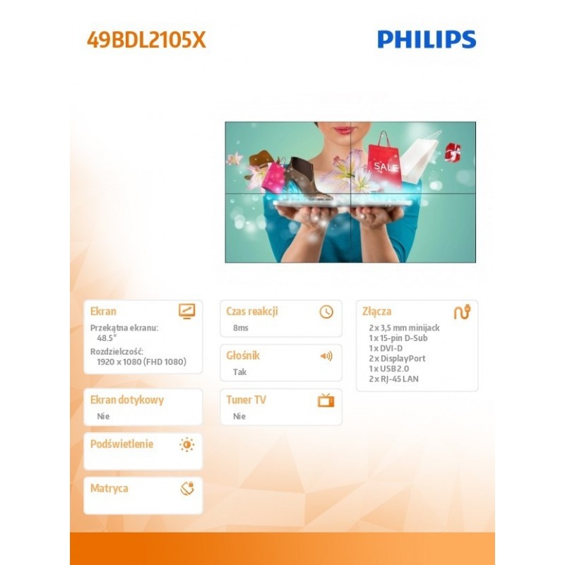 Monitor wielkoformatowy 49BDL2105X 49 cali Monitor wielkoformatowy 49BDL2105X 49 cali