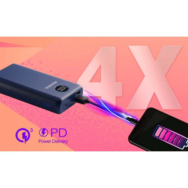 Powerbank P20000QCD 20000mAh Niebieski QC/PD  Powerbank P20000QCD 20000mAh Niebieski QC/PD