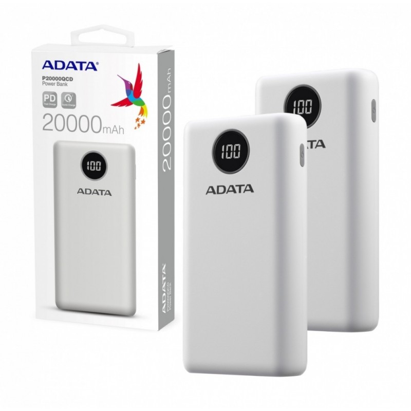 Powerbank P20000QCD 20000mAh Biały QC/PD Powerbank P20000QCD 20000mAh Biały QC/PD