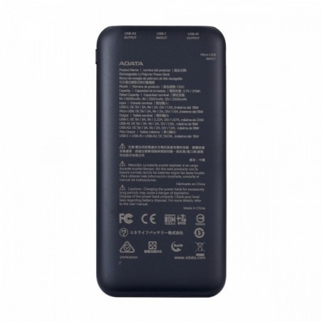 Powerbank C100 10000mAh QC/PD czarny Powerbank C100 10000mAh QC/PD czarny