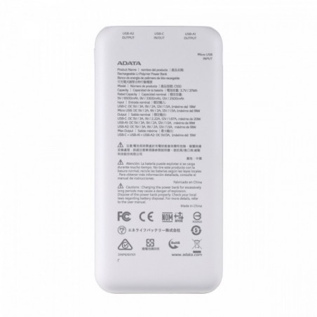 Powerbank C100 10000mAh QC/PD biały Powerbank C100 10000mAh QC/PD biały