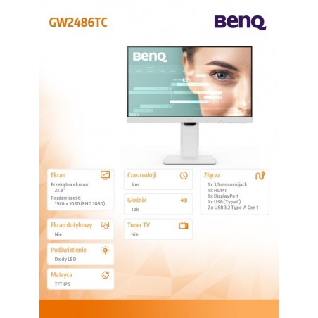 Monitor 23.8 cala GW2486TC LED 4ms/1300:1/IPS/100Hz Monitor 23.8 cala GW2486TC LED 4ms/1300:1/IPS/100Hz