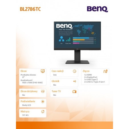 Monitor 27 cali BL2786TC LED 5ms/IPS/HDMI/100Hz Monitor 27 cali BL2786TC LED 5ms/IPS/HDMI/100Hz