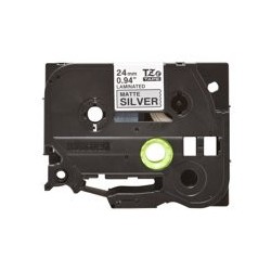 BROTHER TZEM951 Taśma Brother 24mm BLACK ON SILVER (MAT) TAPE / METALIC