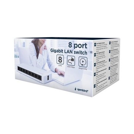 GEMBIRD NSW-G8-01 8-portowy switch Gigabit LAN GEMBIRD NSW-G8-01 8-portowy switch Gigabit LAN