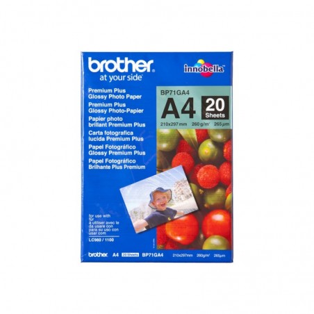 BROTHER BP71GA4 Papier fotograficzny Brother BP71GA4 20ark błyszczący A4 BROTHER BP71GA4 Papier fotograficzny Brother BP71GA4 20ark błyszczący A4