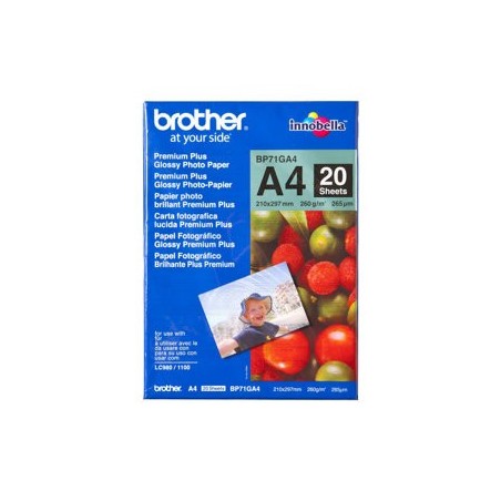 BROTHER BP71GA4 Papier fotograficzny Brother BP71GA4 20ark błyszczący A4 BROTHER BP71GA4 Papier fotograficzny Brother BP71GA4 20ark błyszczący A4