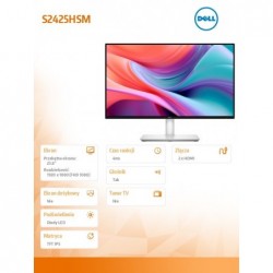 Monitor S2425HSM 23.8 cala LED IPS/1920x1080/2X HDMI/3Y Monitor S2425HSM 23.8 cala LED IPS/1920x1080/2X HDMI/3Y