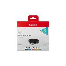 CANON 1LB PGI-9 PBK C M Y GY ink cartridge black and four colour standard capacity combopack blister with alarm CANON 1LB PGI-9 PBK C M Y GY ink cartridge black and four colour standard capacity combopack blister with alarm