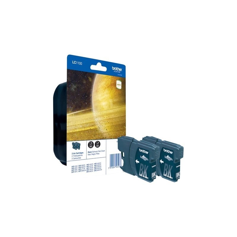 BROTHER LC1100BKBP2 Tusz Brother LC1100BKBP2 black Blister Pack (dwupak) 450str DCP395CN/DCP58CW