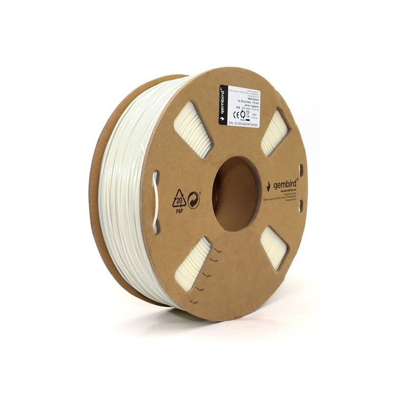 GEMBIRD Filament ASA biały 1.75mm 1kg
