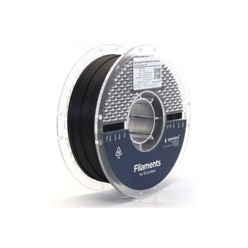 GEMBIRD Filament PLA High Speed czarny 1 75 mm 1 kg