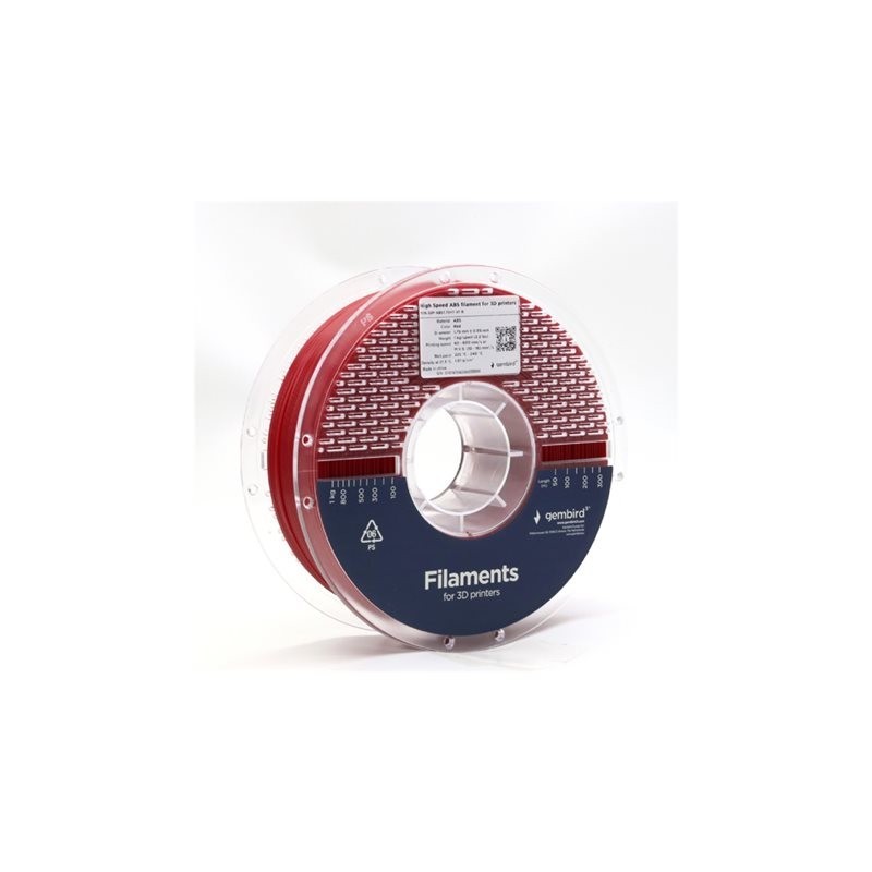 GEMBIRD Filament ABS High Speed czerwony 1 75 mm 1 kg GEMBIRD Filament ABS High Speed czerwony 1 75 mm 1 kg
