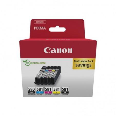 CANON PGI-580/CLI-581 Ink Cartridge BK/CMYK Sec CANON PGI-580/CLI-581 Ink Cartridge BK/CMYK Sec
