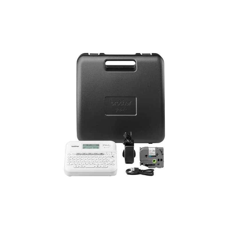 BROTHER Label printer PT-D410VP desktop TZe 3.5-18mm easy-to-read graphic display P-touch carrying case