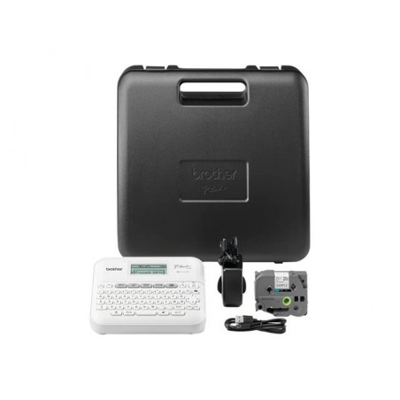 BROTHER Label printer PT-D410VP desktop TZe 3.5-18mm easy-to-read graphic display P-touch carrying case