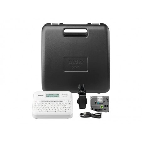BROTHER Label printer PT-D410VP desktop TZe 3.5-18mm easy-to-read graphic display P-touch carrying case