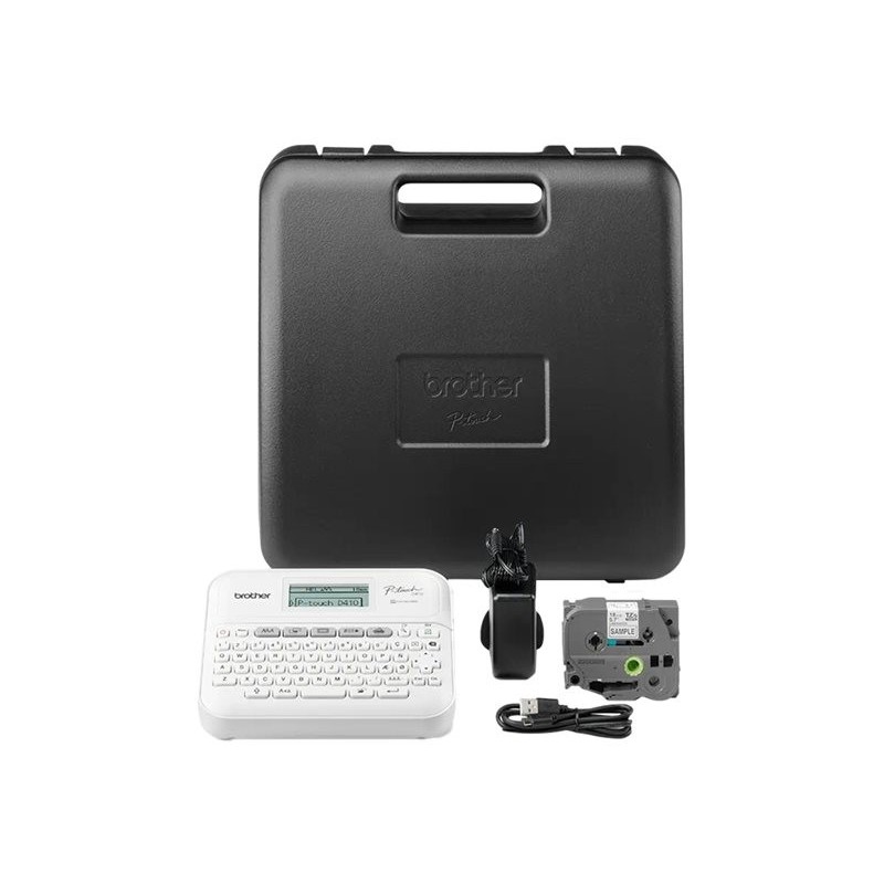 BROTHER Label printer PT-D410VP desktop TZe 3.5-18mm easy-to-read graphic display P-touch carrying case