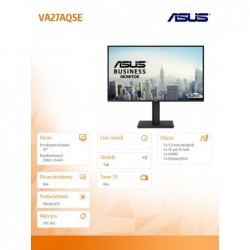 Monitor 27 cali VA27AQSE IPS 75Hz HDMI DP VGA Monitor 27 cali VA27AQSE IPS 75Hz HDMI DP VGA