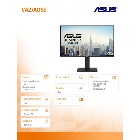 Monitor 27 cali VA27AQSE IPS 75Hz HDMI DP VGA Monitor 27 cali VA27AQSE IPS 75Hz HDMI DP VGA