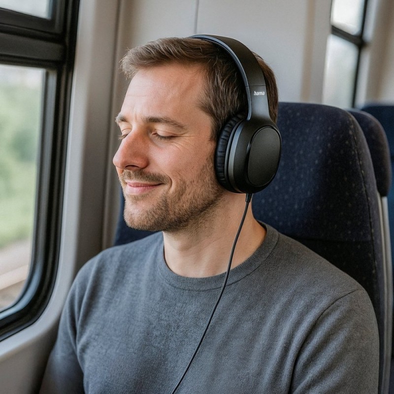 Słuchawki nauszne Fun C z mikrofonem czarne