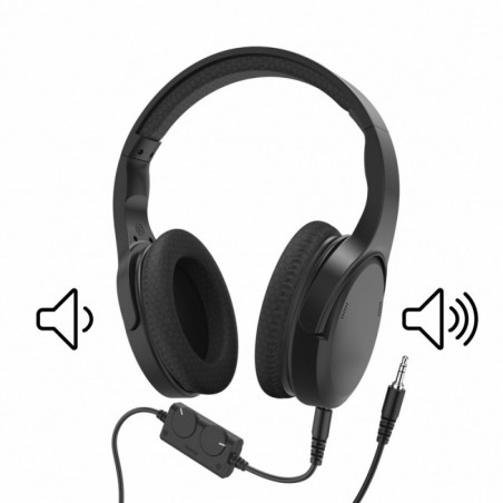 Słuchawki nauszne przewodowe TV czarne 