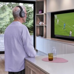 Słuchawki nauszne bezprzewodowe TV czarne Słuchawki nauszne bezprzewodowe TV czarne