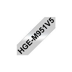 BROTHER HGEM951V5 Taśma Brother 24mm Black/Matt Silver (5 sztuk) High Grade Tape BROTHER HGEM951V5 Taśma Brother 24mm Black/Matt Silver (5 sztuk) High Grade Tape