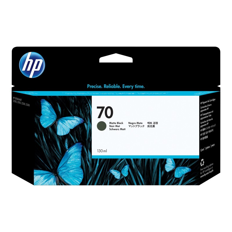 HP 70 original ink cartridge matte black standard capacity 130ml 1-pack with Vivera ink
