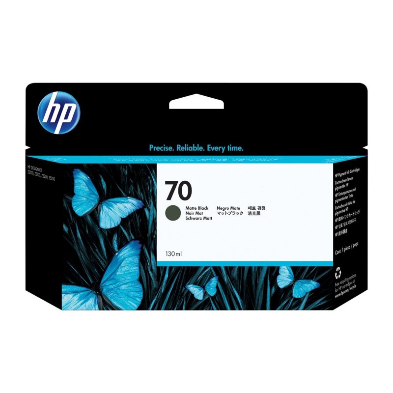 HP 70 original ink cartridge matte black standard capacity 130ml 1-pack with Vivera ink