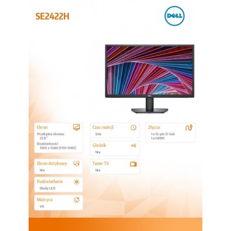 Monitor SE2422H 23.8 cali LED 1920x1080/HDMI/VGA/3Y Monitor SE2422H 23.8 cali LED 1920x1080/HDMI/VGA/3Y