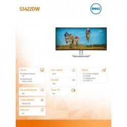 Monitor S3422DW 34 cale VA LED 21:9 3440x1440/HDMI/DP/3Y 