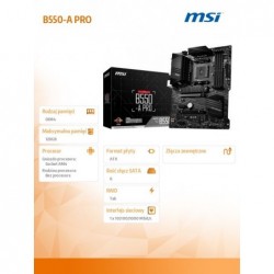 Płyta główna B550 A-PRO AM4 4DDR4 HDMI/DP M.2 ATX Płyta główna B550 A-PRO AM4 4DDR4 HDMI/DP M.2 ATX