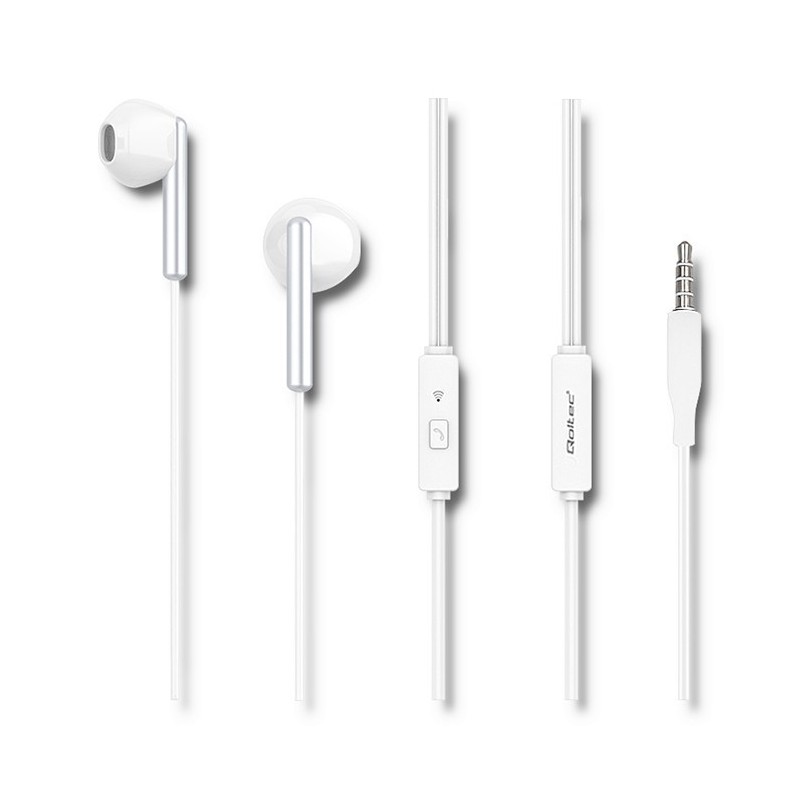 Słuchawki douszne | mikrofon | białe Słuchawki douszne | mikrofon | białe