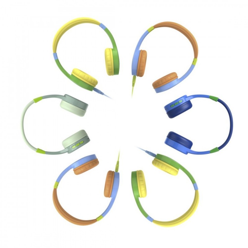 Słuchawki nauszne Kids Guard z ogranicznikiem głośności. Zielone  Słuchawki nauszne Kids Guard z ogranicznikiem głośności. Zielone